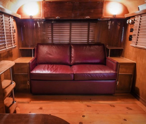 Rear lounge with leather sofa
